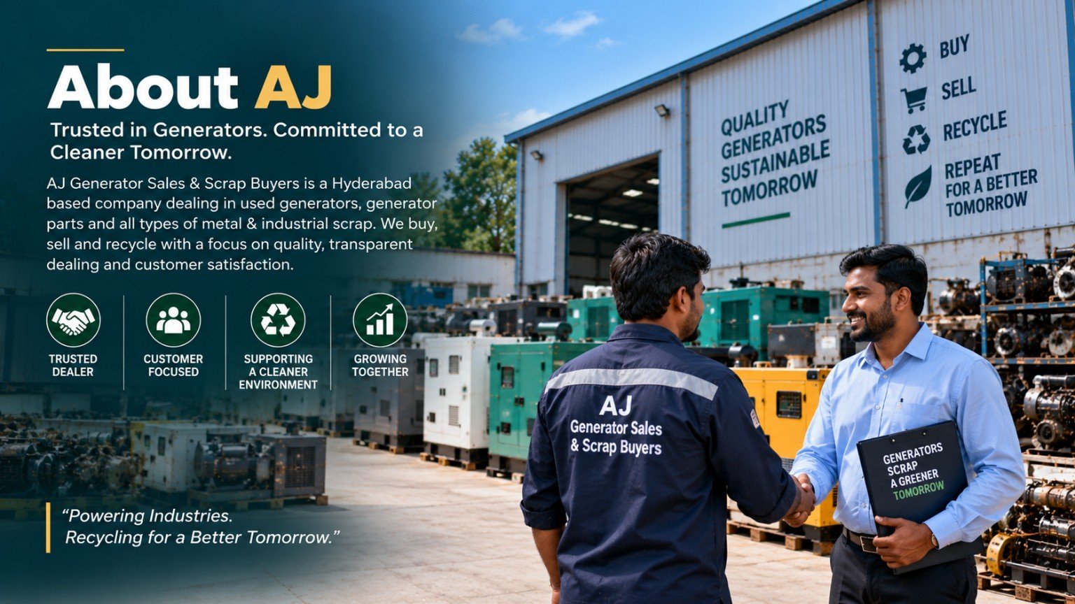 AJ Generator Sales and Scrap Buyers Hyderabad
