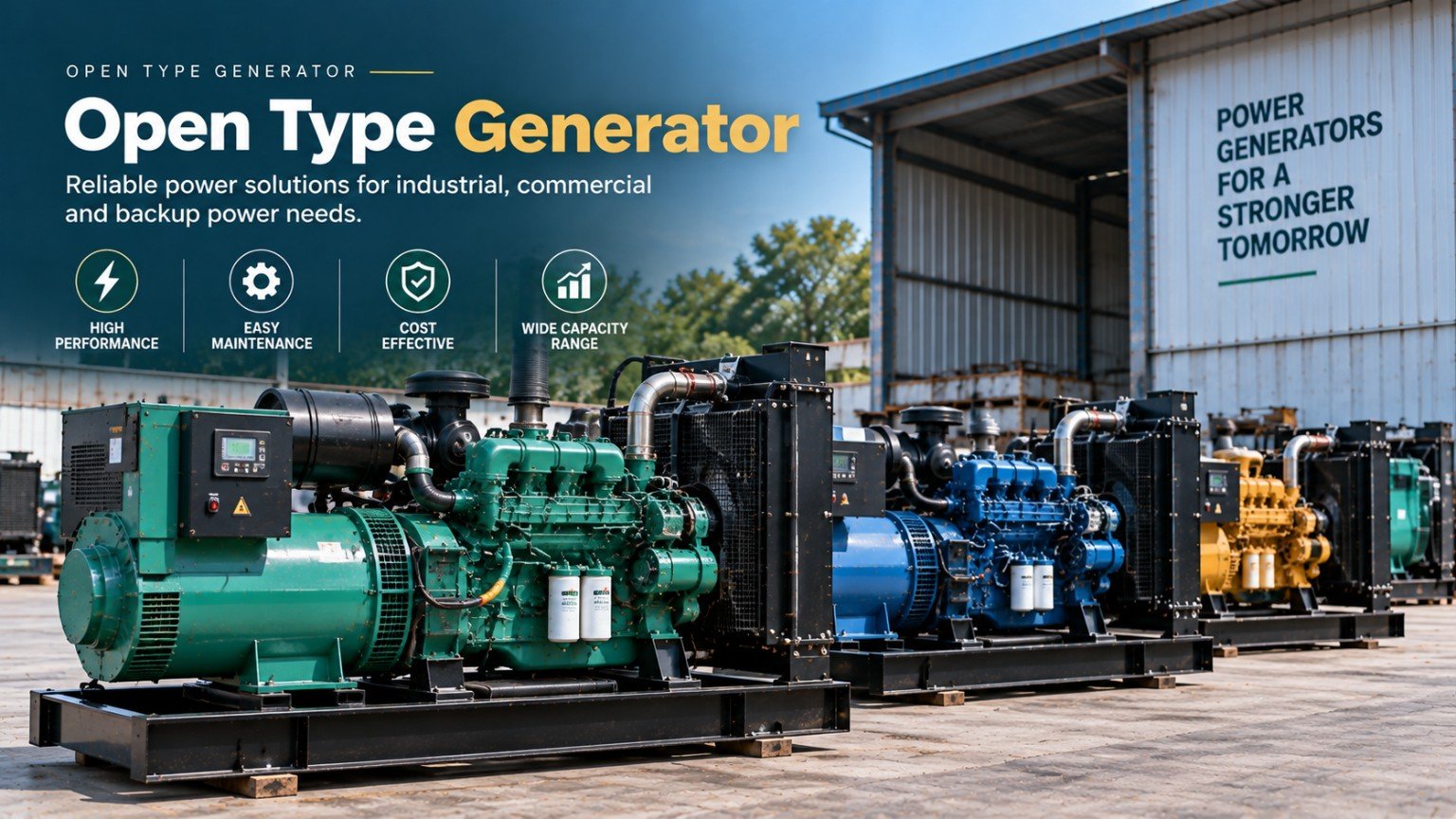 Open Type Generator - used diesel generator buying and selling in Hyderabad