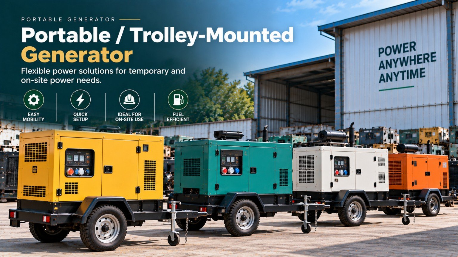 Portable Trolley Mounted Generator - used generator buying and selling in Hyderabad